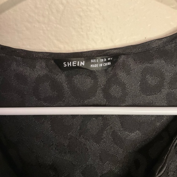SHEIN Black Cheetah Blouse - Picture 4 of 6